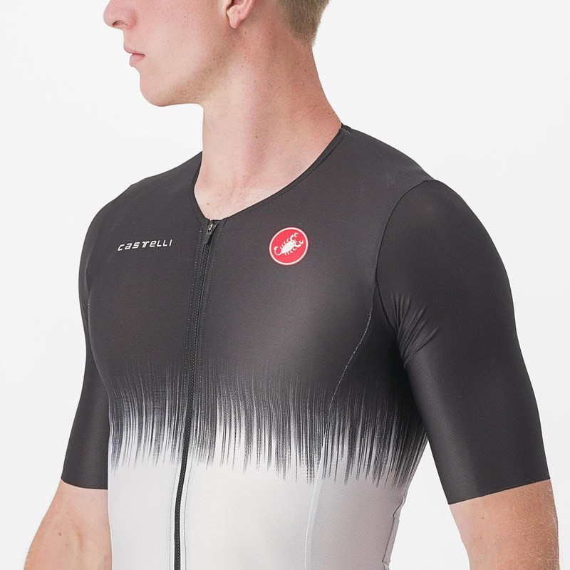 Castelli Tritraje Integral Free Sanremo Ultra Negro Gris Plata Tri