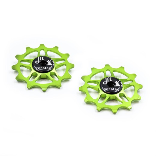 12T Non- Narrow Wide Pulley Wheels for SRAM Force / Red AXS Acid Green