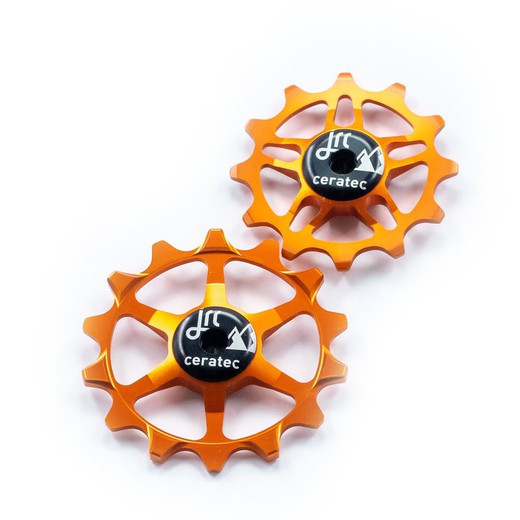 14/12T Ceramic Jockey Wheels for SRAM Eagle Orange