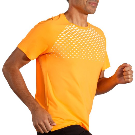 BROOKS CAMISETA ATMOSPHERE SHORT SLEEVE 2 ORANGE POP/TEMPO PRINT