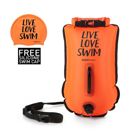 BUDDYSWIM BOYA NATACION AGUAS ABIERTAS. NARANJA  LIVE LOVE SWIM 20 LT