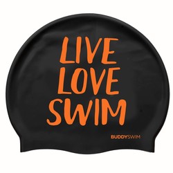 Buddyswim Gorro de natación Silicone Swim Cap LLS Black/Orange