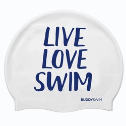 Buddyswim Gorro de natación Silicone Swim Cap LLS White/Blue