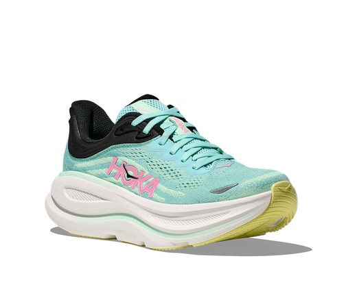 Hoka BONDI 9 Mujer BLUE SPARK/MINT FLUORITE