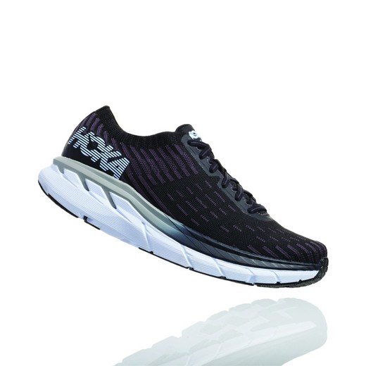 HOKA CLIFTON 5 KNIT BLACK/WHITE