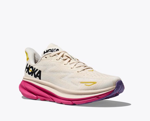 Hoka CLIFTON 9  Mujer EGGNOG/BLANC