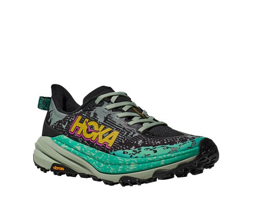 Hoka SPEEDGOAT 6 Mujer BLACK / ALOE VERA