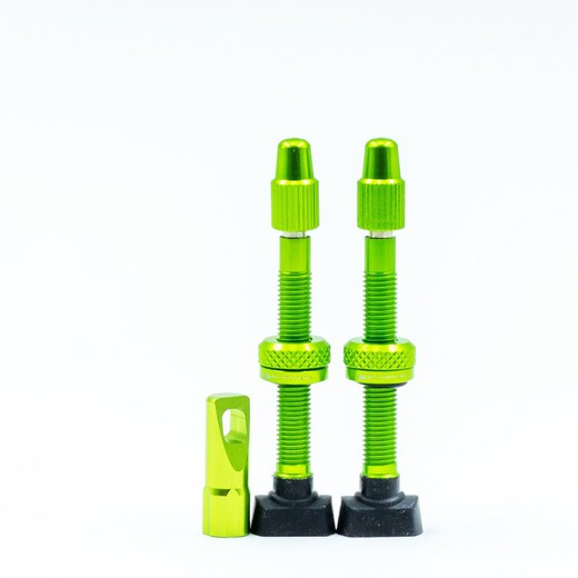 JRC 44mm Aluminium Tubeless Valve Kit Acid/Green