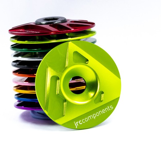 JRC Ahead Stem Top Cap | Aluminium | JRC Logo Acid/Green