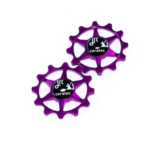 Narrow Wide 12t Ceramic Jockey Wheels Purple