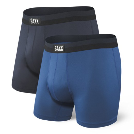 SAXX SPORT MESH BB FLY 2PK NAVY/CITY BLUE