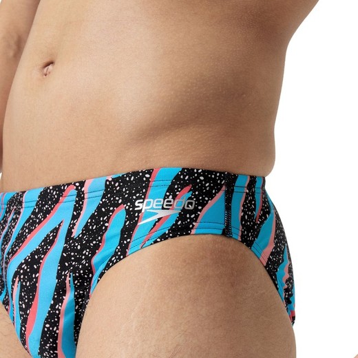 Speedo 5cm Allover Brief Black/Picton Blue/Siren Red