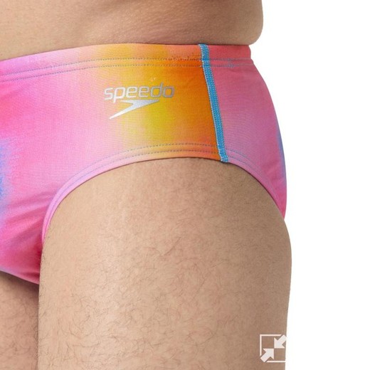 Speedo 8cm Allover Brief Kiki Pink/Lemon Drizzle/Picton Blue