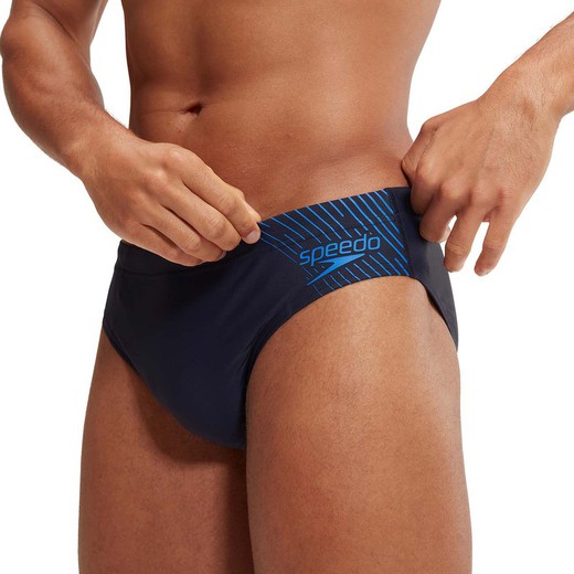 Speedo Mens Medley Logo 7cm Brief True Navy/True Cobalt