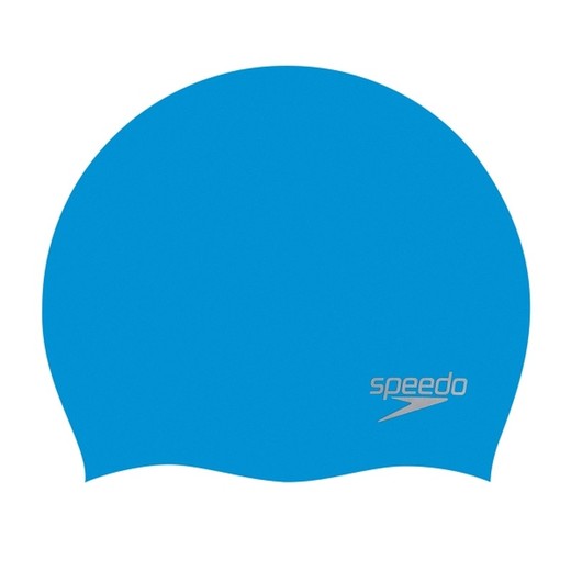 Speedo Plain Moulded Silicone Cap Blue