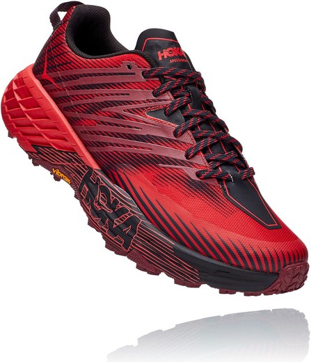 HOKA SPEEDGOAT 4 MAN CORDOVAN/HIGH RISK RED