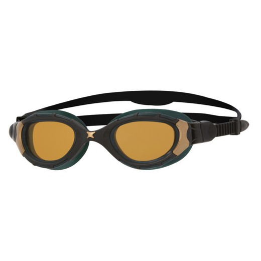 Zoggs gafas Predator Flex Titanium Reactor Negro Dorado Reactor Titanium Regular