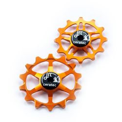 14/12T Ceramic Jockey Wheels for SRAM Eagle Orange