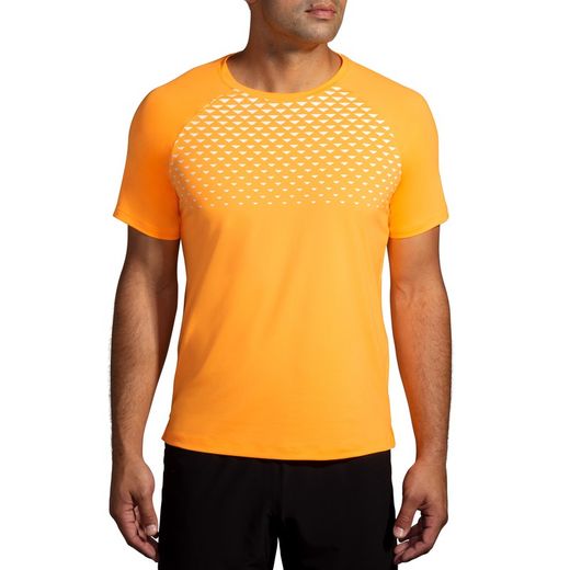 BROOKS CAMISETA ATMOSPHERE SHORT SLEEVE 2 ORANGE POP/TEMPO PRINT