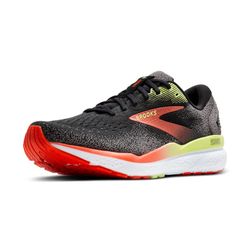 Brooks Ghost 16 Black/Mandarin Red/Green