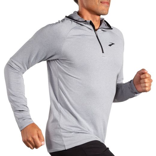 Brooks Notch Thermal Hoodie 2.0 Htr Ash/Black