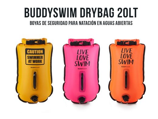 BUDDYSWIM BOYA NATACION AGUAS ABIERTAS. AMARILLA CAUTION SWIMMER AT WORK 20 LT