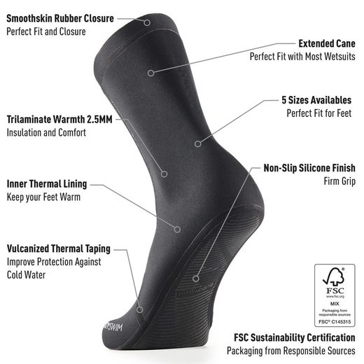 BUDDYSWIM Calcetines Neopreno Trilaminate Warmth 2.5mm
