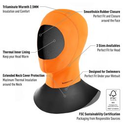 Buddyswim Capucha Trilaminate Warmth 2.5mm Naranja