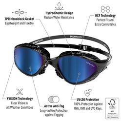 Buddyswim Goggles OzeanX Black/Blue Mirror