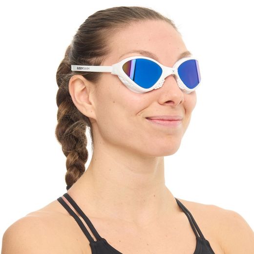 Buddyswim Goggles OzeanX White/Blue Mirror