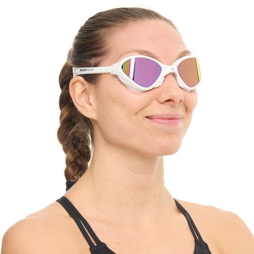 Buddyswim Goggles OzeanX White/Iridium Mirror