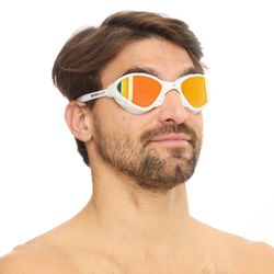 Buddyswim Goggles OzeanX White/Orange Mirror