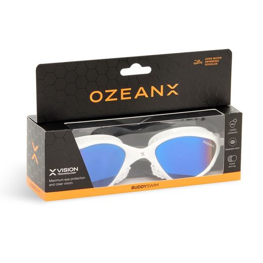 Buddyswim Goggles OzeanX White/Silver Mirror