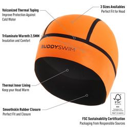 Buddyswim Gorro Neopreno Strapless Trilaminate Warmth 2.5mm Naranja