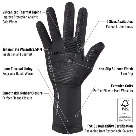 BUDDYSWIM Guantes de Neopreno Trilaminate Warmth 2.5mm