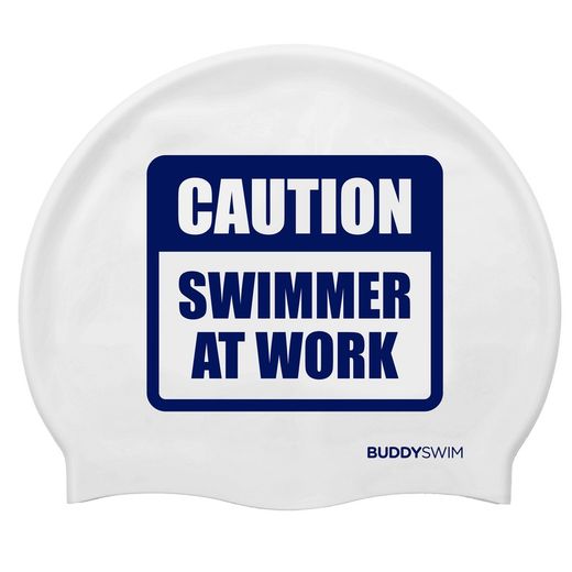 Buddyswim Gorro de natación Silicone Swim Cap CSW White/ Blue