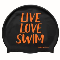 Buddyswim Gorro de natación Silicone Swim Cap LLS Black/Orange