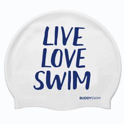 Buddyswim Gorro de natación Silicone Swim Cap LLS White/Blue