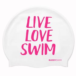 Buddyswim Gorro de natación Silicone Swim Cap LLS White/Pink