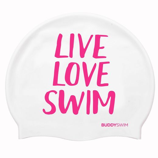 Buddyswim Gorro de natación Silicone Swim Cap LLS White/Pink