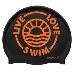 Buddyswim Gorro de natación Silicone Swim Cap LLS2 Black/Orange