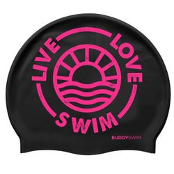 Buddyswim Gorro de natación Silicone Swim Cap LLS2 Black/Pink