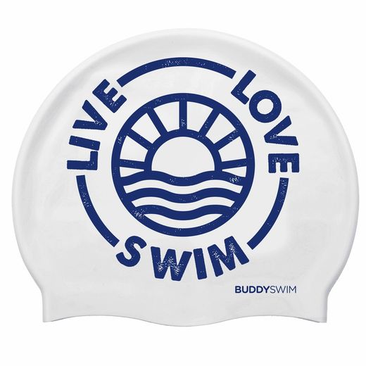 Buddyswim Gorro de natación Silicone Swim Cap LLS2 White/ Blue