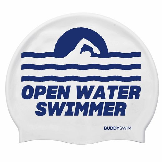 Buddyswim Gorro de natación Silicone Swim Cap OWS White/ Blue