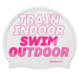 Buddyswim Gorro de natación Silicone Swim Cap TSO White/ Pink