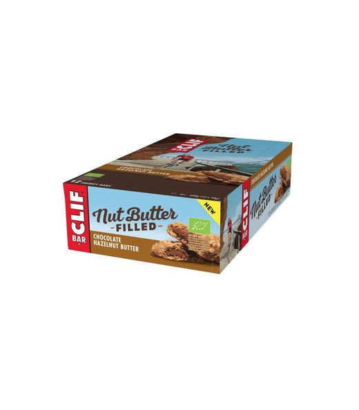 Caja de 12 uds. barrita bio energética Clif de chocolate rellena de crema de avellana