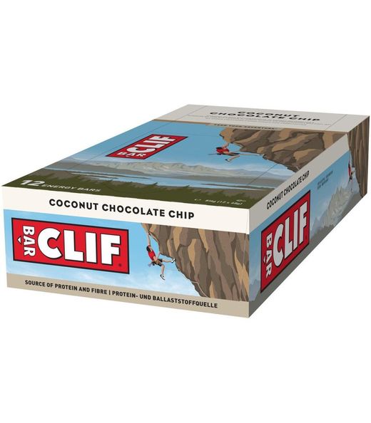 Caja de 12 uds. barrita energética Clif de coco y pepitas de chocolate