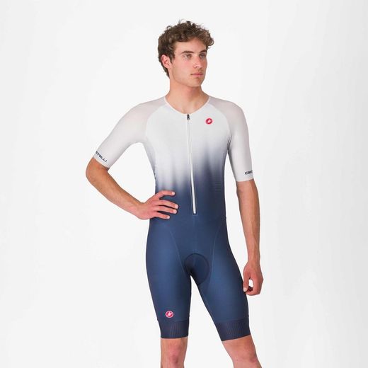Castelli Tritraje Integral Core Tri m/c Azul Belgian Blanco