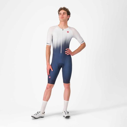 Castelli Tritraje Integral Core Tri m/c Azul Belgian Blanco