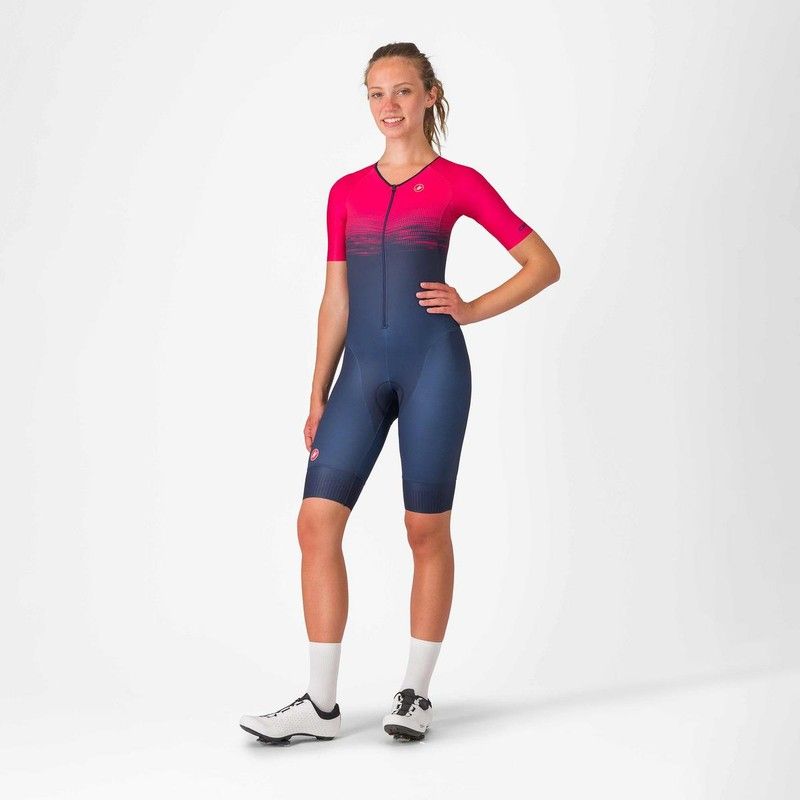 Castelli Tritraje Integral Core Tri W m/c Azul Belgian/Rosa brill L